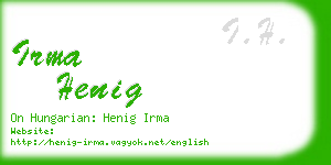 irma henig business card